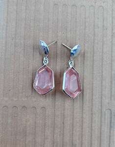 Boucle d'oreille faite à la main en argent sterling 925 Morganite, belle boucle d'oreille pour femme. - Product Image 2