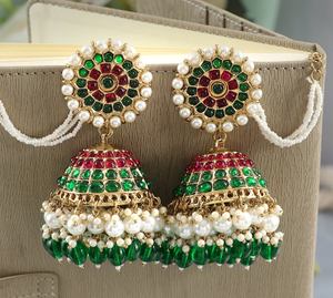 Meilleures ventes de boucles d'oreilles en perles faites à la main, designs et styles de boucles d'oreilles pour femmes, bijoux de fête festifs au meilleur prix, boucles d'oreilles en perles - Product Image 2