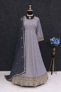 Venta caliente Faux Georgette con bordado de lentejuelas Salwar Suit fabricante y proveedor de Surat - Product Image 4