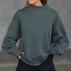 Fabricant de sweat-shirts, vente en gros, sweat-shirts unisexes en molleton à col roulé vintage personnalisés, 100% coton, respirants, pour l'hiver - Product Image 6