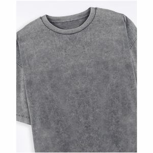 Camiseta para hombre Camiseta lavada al por mayor Camiseta de peso pesado Camiseta negra de gran tamaño Camiseta personalizada vintage con lavado ácido gráfico para hombre - Product Image 5