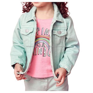 Chaqueta Vaquera Acolchada de Mezclilla para Niñas, Color Personalizado de Alta Calidad, Ropa Exterior Informal de Lona, Transpirable, de Algodón, para Otoño - Product Image 2