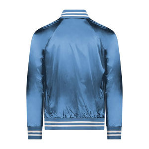 Chaqueta Varsity Club de satén Premium personalizada de alta calidad para hombres, chaqueta Bomber de béisbol Letterman con forro suave frontal de ajuste a la moda - Product Image 4