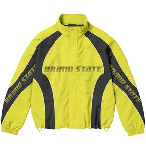 Survêtements décontractés 100% coton personnalisés survêtements de pluie coupe-vent avec logo de broderie personnalisé survêtements en nylon de couleur jaune - Product Image 3