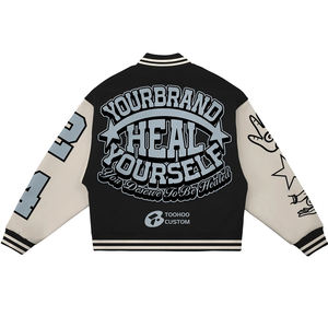 Veste universitaire courte unisexe avec logo personnalisé, broderie chenille américaine pour hommes, vintage, rétro, baseball, mode high street, hiver - Product Image 6