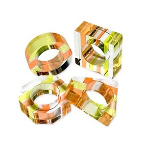 Servilletero de resina multicolor, accesorio de Decoración de mesa elegante para el hogar, comedor, boda y fiesta, elegante, vibrante y artístico - Product Image 5