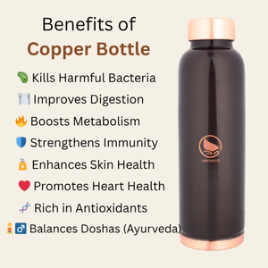 Bouteille d'eau en cuivre pur faite à la main Élégant récipient en cuivre ayurvédique pour les verres de yoga avec un excellent design - Product Image 3