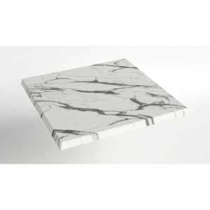 Tavolo Quadrato di Grado Commerciale in Marmo Bianco per Interni ed Esterni con Piano Rinforzato in Composito di Pietra - Product Image 4