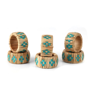 Bohemian Rattan <b>Napkin</b> Rings Handwoven Natural Table Decor Set of 6 Eco Friendly Wedding and Dinner <b>Party</b> Essentials - Product Image 3