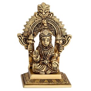 <span class=keywords><strong>Laxmi</strong></span> mata ngồi singhasan mahalaxmi <span class=keywords><strong>dhan</strong></span> lakshmi Đồng thần tượng 3.8 H x 2.2 W x 2.2 L inch 250 GM trang trí nhà thủ công kim loại - Product Image 1