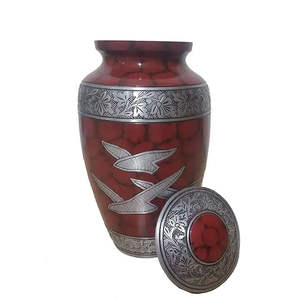 Urna de Aluminio con Estampado de Pájaro Rojo y Blanco, Caja Conmemorativa Clásica para Cenizas, Recuerdo Decorativo para Hombres - Product Image 1