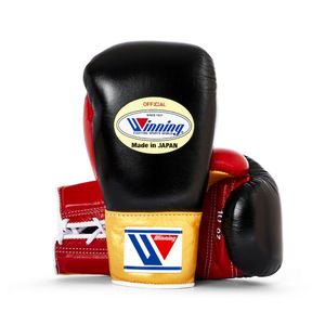 Gants de boxe gagnants lacés personnalisables de haute qualité en cuir véritable multi-couleurs de haute qualité pour l'entraînement des arts martiaux - Product Image 1