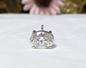 Lurba Jewels 2.20 Ct Oval Cut Moissanite Solitaire Wedding Charm <b>Pendant</b> Christian Anniversary Gift Women's <b>Solid</b> 10k White <b>Gold</b> - Product Image 5