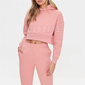 2025 Material polar mujer Crop Top Sudadera con capucha nueva llegada venta al por mayor de alta calidad logotipo personalizado mujeres Crop Top - Product Image 4