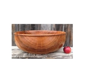 Cuenco de madera redondo grande ecológico con cuenco para servir dulces de madera de acacia 100% natural de primera calidad - Product Image 5