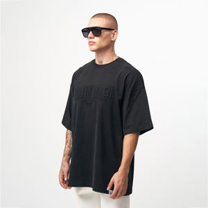 Camiseta deportiva larga de gran tamaño de calidad de primera clase para hombre con logotipo personalizado impreso 100% algodón de talla grande con técnica - Product Image 3