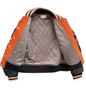 Chaqueta de béisbol universitaria de tela de lana fina personalizada para hombre, ropa de calle de invierno con soporte, estilo Letterman, bordado, chenilla, paquete individual - Product Image 6