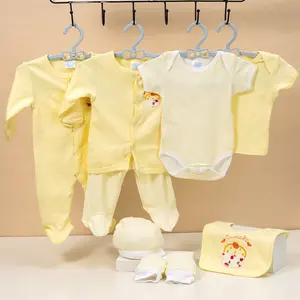 Vente à Chaud Ensemble 8 Pièces en Coton Peigné Multi Modèles Barboteuse pour Bébé Coffret Cadeau pour Bébé Nouveau-né