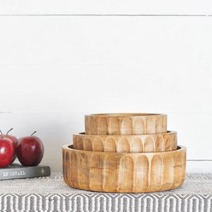 Vajilla de madera Natural de diseño fantástico, cuenco de arroz creativo para cocina, cuencos grandes de madera de acacia y mango para sopa y ensalada - Product Image 2