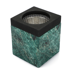 Brûleur Bakhoor en marbre vert avec maille résistante à la chaleur et pince à épiler noire Porte-encens Oud moderne - Product Image 3