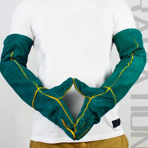 Gants de soudage longs de qualité supérieure Gants de sécurité en cuir de vachette ignifuges Gants de soudage en cuir - Product Image 2