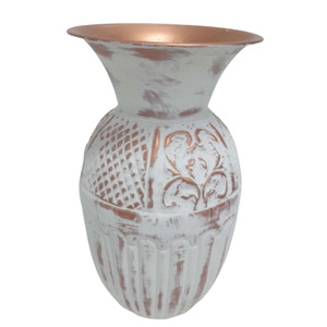 Vase à fleurs en fer décoratif en métal Pot de bureau à patine grise pour la maison et le bureau décoratif fait à la main en vrac - Product Image 2