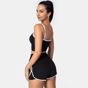 Short pour filles Ensemble de yoga d'été pour survêtement pour femme Soutien-gorge et short croisé à la taille en V Ensemble de motard pour yoga - Product Image 5