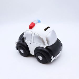 2024 all'ingrosso del mestiere su ordinazione dei bambini del regalo dei salvadanai della resina a forma di auto della polizia soldi e salvadanai della moneta - Product Image 4