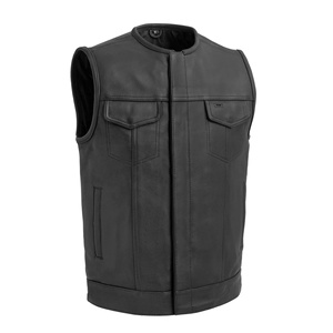 Gilet en cuir véritable pour moto, sur mesure, prix de gros abordables, respirant, résistant à l'abrasion, gilet en cuir pour moto pour homme - Product Image 1