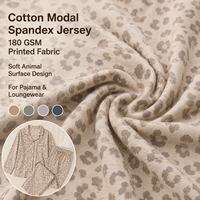 Tela de Algodón Modal y Spandex con Estampado Digital de Animales Divertidos para Fábrica de Ropa Interior, Jersey Suave y Elástico por Rollo, Pedido al por Mayor