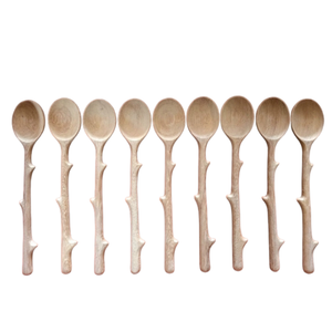 Natural Wood Cooking <b>Spoon</b> Set - Long Handle Kitchen Utensils for Stirring, Mixing, <b>Serving</b> - Handcrafted Quality - Product Image 2