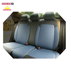 Fundas de Asiento de Coche de Cuero al por Mayor, ODM, Cuero Nappa, Accesorios Interiores para Automóviles, Diseño de Fundas de Asiento para Coches, Asiento del Conductor, Azul y Negro - Product Image 6
