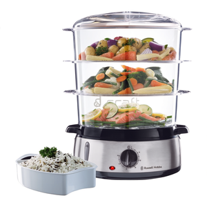 COOK@HOME 800W Electric <b>Steamer</b> with 3 Trays 9L Capacity Stainless Steel Black US Plug for Household Kitchen Use-Model 19270 56 - Product Image 2