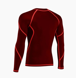 Sublimation Print High Quality Rash Guard 100% Polyester <b>Custom</b> Long Sleeve MMA <b>Compression</b> Rash Guard for Men's - Product Image 2