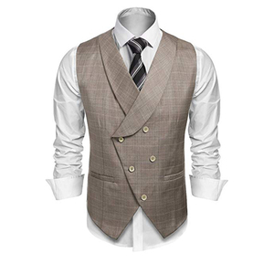 Gilets de costume d'affaires formels pour hommes de meilleure qualité Gilet en toile respirante à 4 boutons avec conception personnalisée - Product Image 1