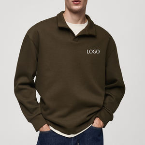 Sweat-shirt pour homme avec col montant zippé pour un ajustement décontracté, service OEM, prix de gros 2026, manches longues, respirant et ajustable - Product Image 1