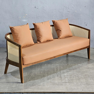 Harvey 1.8m Ash Wood <b>Sofa</b> SFB68090 Extendable Three-Seater with Rattan Mesh Upholstery <b>Sponge</b>-Filled <b>Sponge</b> <b>for</b> Home Furniture - Product Image 3