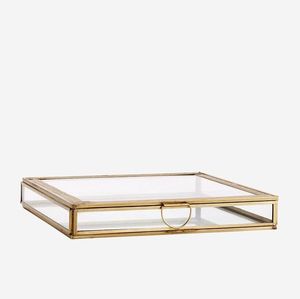 Luxury <b>Clear</b> Glass Jewelry <b>Box</b> Set Gold Brass Metal Frame Keepsake Organizer Decorative Trinket Display Case for Home Decor - Product Image 4