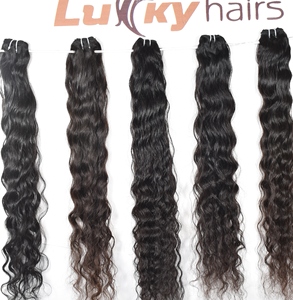 Bundles de cheveux indiens vierges non traités à cuticules alignées Extensions de cheveux Remy humains naturels brésiliens avec des vagues d'eau lâches profondes - Product Image 2