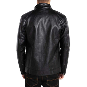 Custom Design Zipper Leather Jacket in Black Color <b>Winter</b> <b>Men's</b> Fashion Leather Jacket for <b>Man</b> - Product Image 5