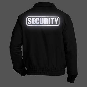 Chaqueta de guardia de seguridad Cusotrm de alta calidad, chaqueta negra con cargador con logotipo reflectante, uniforme de lana ligero - Product Image 4
