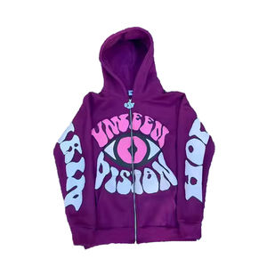 2025 mejor calidad 100% algodón 420GSM Sudadera con capucha de larga duración Sun Fade Print patrón logotipo personalizado invierno liso teñido Puff estampado con capucha - Product Image 3