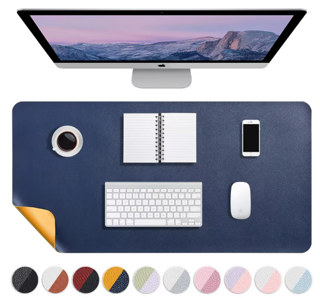 FuDing LMP-042-Y XL Size Large Leather Mouse Pad Waterproof Writing Mat 3mm Thickness Sublimation Printing Style Office Use