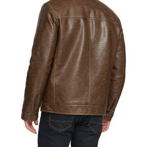 Nouvelle veste en cuir pour homme, fermeture éclair sur le devant, manches longues, plusieurs poches, col montant, poignets élastiques, veste pour homme, vestes pour homme - Product Image 2