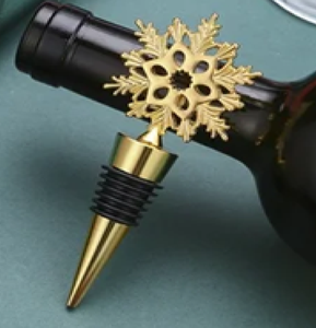 Flocon de neige top métal bouchons de vin sur le thème de l'hiver scellants de bouteilles parfaits pour les fêtes et les cadeaux disponibles au prix de gros - Product Image 1