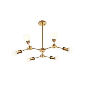 Plafonnier encastré en laiton de style mid-century, luminaire moderne d'inspiration vintage - Product Image 2