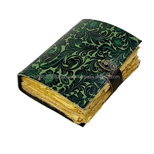 สมุดบันทึกปกหนังลายดอกไม้สวนใหม่ ทำมือ สมุดจดบันทึกส่วนตัว ของขวัญสำหรับผู้ชาย ผู้หญิง ไดอารี่สไตล์แม่มด - Product Image 1