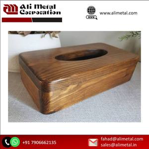 Vajilla espacial de lujo Servilletero de madera Soporte de papel tisú de mesa de lujo de madera de alta calidad para mesa de comedor - Product Image 3