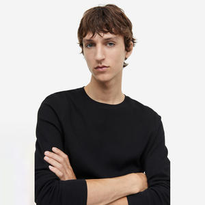 High Quality <b>Men's</b> <b>Long</b> <b>Sleeve</b> Knitted Cotton T-<b>Shirts</b>-Custom Logo Oversized Eco-Friendly - Product Image 4