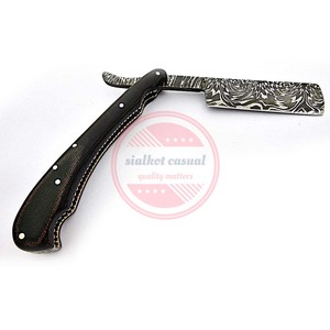 Maquinilla de afeitar recta hecha a mano personalizada de acero de Damasco maquinilla de afeitar plegable hecha a mano - Product Image 3